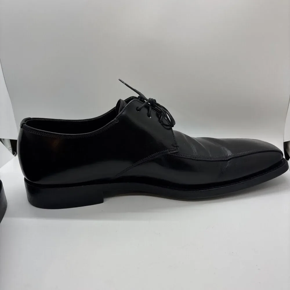 PRADA 2EE 1066 6360 Leather Square Toe Derby Oxford Dress Shoes 7.5 / US 8.5